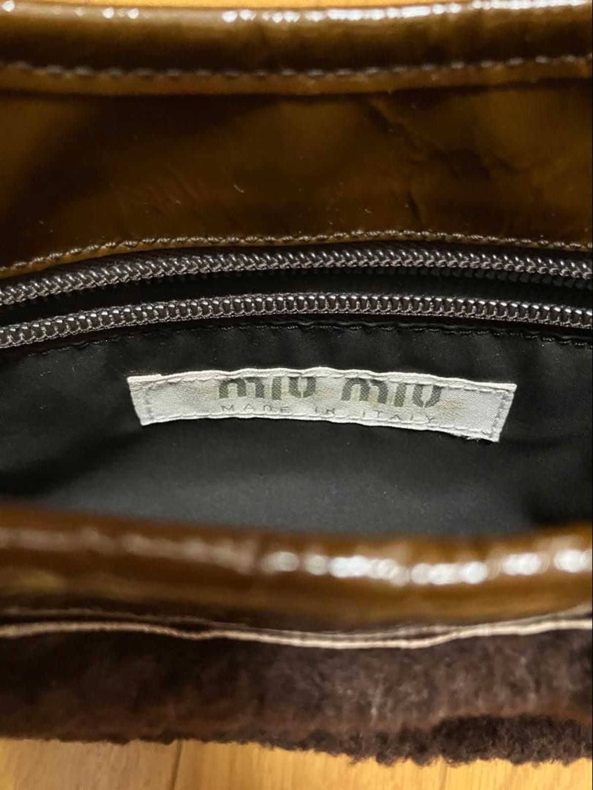 Miu Miu Miu Miu - Brown Patent Leather Shearling Size ONE SIZE - 6 Thumbnail