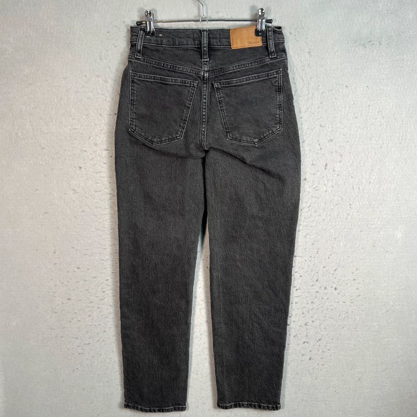 Madewell Madewell Womens Jeans Mid-Rise Straight Vintage Black Denim 23 Adults 5-Pocket Distressed 90s Theme Womens Size 40" / US 18 - 2 Thumbnail