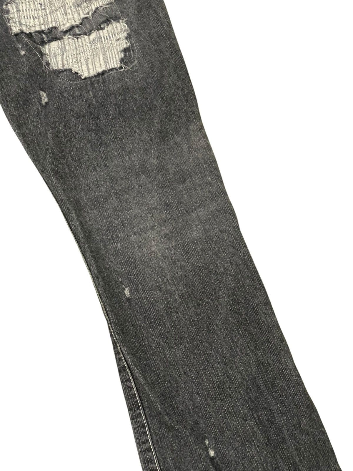Japanese Brand Flare Jeans Sparkle Patchwork Low Rise Boot Cut 1🟦3 Size US 29 - 18 Thumbnail