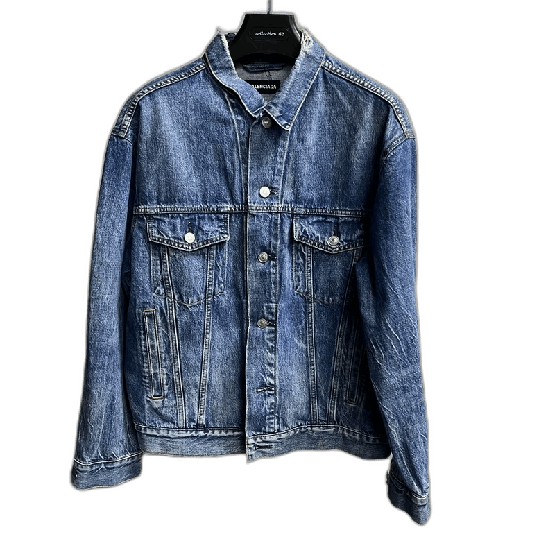 Blue Denim Long Sleeve Button-Up Jacket