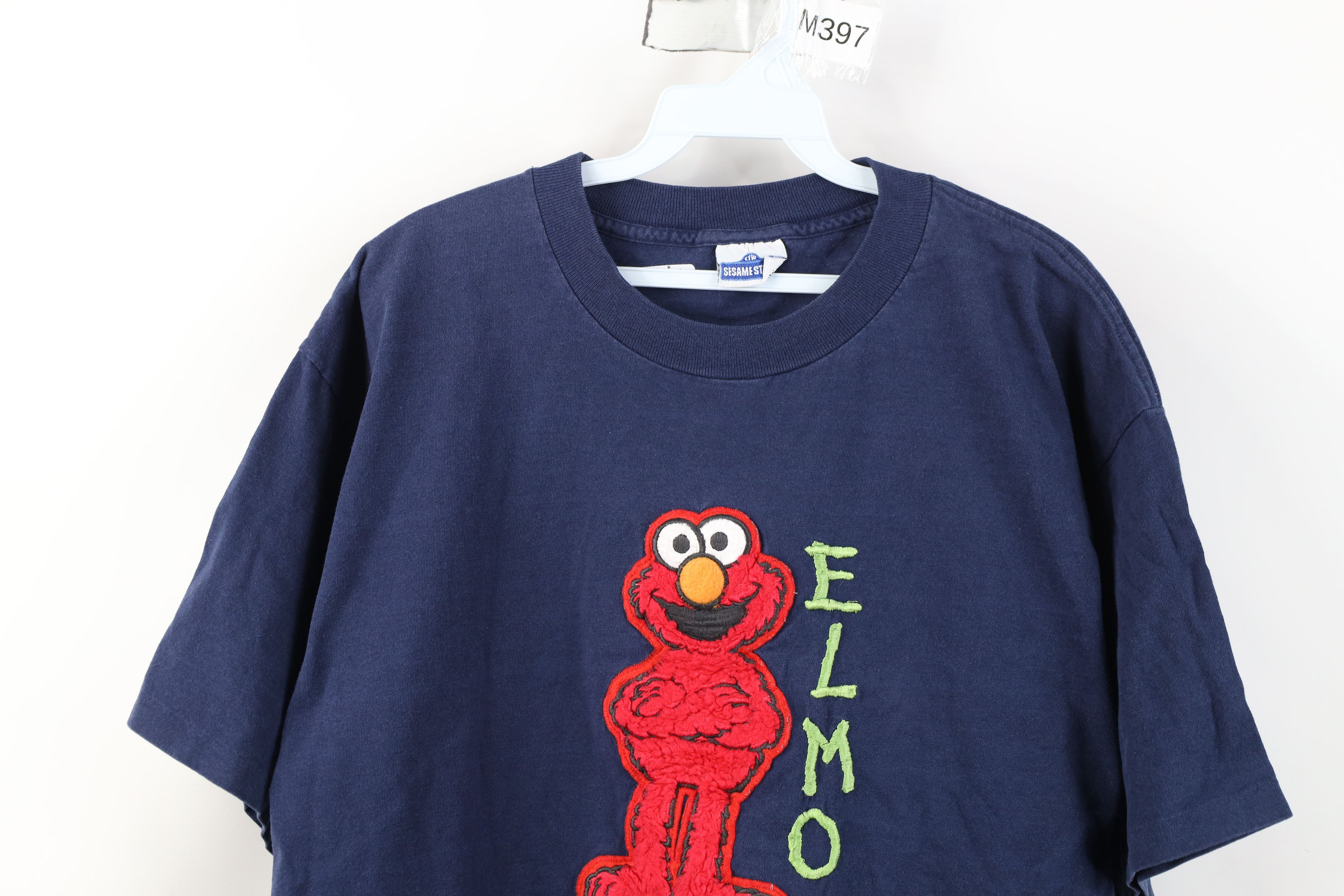 Vintage Vintage 90s Sesame Street Spell Out Elmo Muppet T-Shirt Blue Size US L / EU 52-54 / 3 - 2 Thumbnail