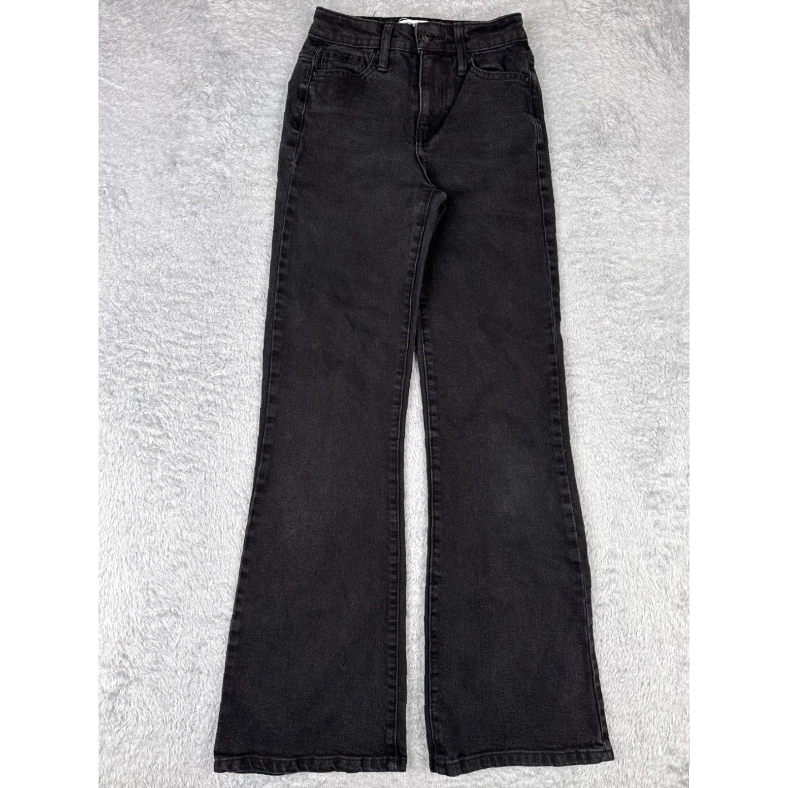 Rsq RSQ Jeans Womens 23 Black Denim Flared High Rise Cotton Blend 23x30 Shirt? Size 40" / US 18 - 2 Thumbnail