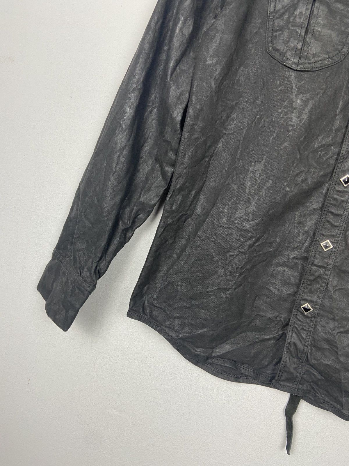 Japanese Brand Black Gothic Coated DRKSHDW Biker Shirt Jacket Size US L / EU 52-54 / 3 - 6 Thumbnail