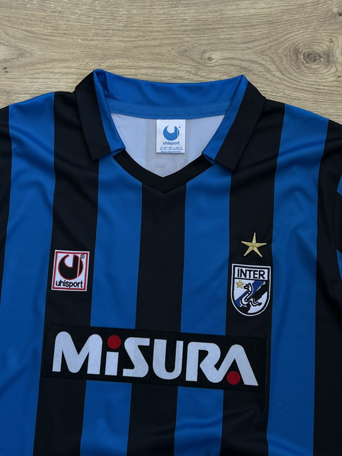 Other Vintage Uhlsport Inter Milan 1988/89 Home Kit Soccer Jersey Size US XL / EU 56 / 4 - 2 Thumbnail
