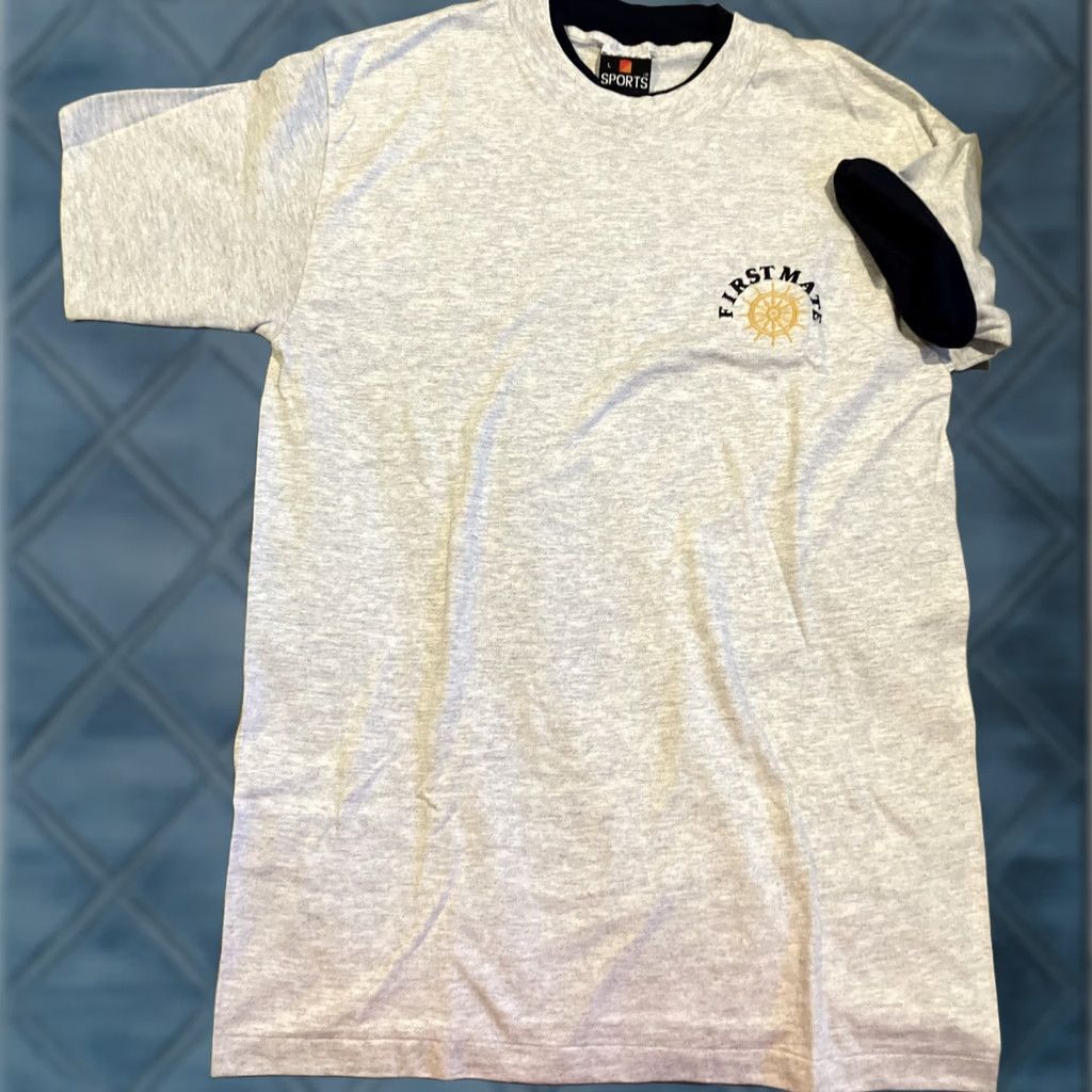 Both VINTAGE Signal Captain & FIRST MATE Matching T Shirts L Mens Gray Size US L / EU 52-54 / 3 - 1 Thumbnail