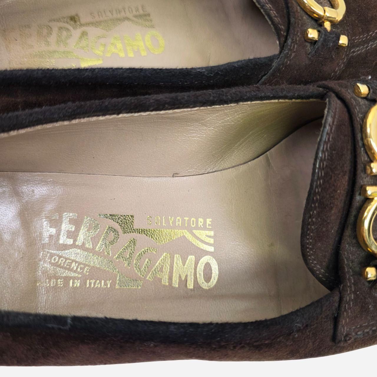 Salvatore Ferragamo Salvatore Ferragamo Chocolate Brown Suede Leather Loafers Size US 6.5 / IT 36.5 - 7 Thumbnail