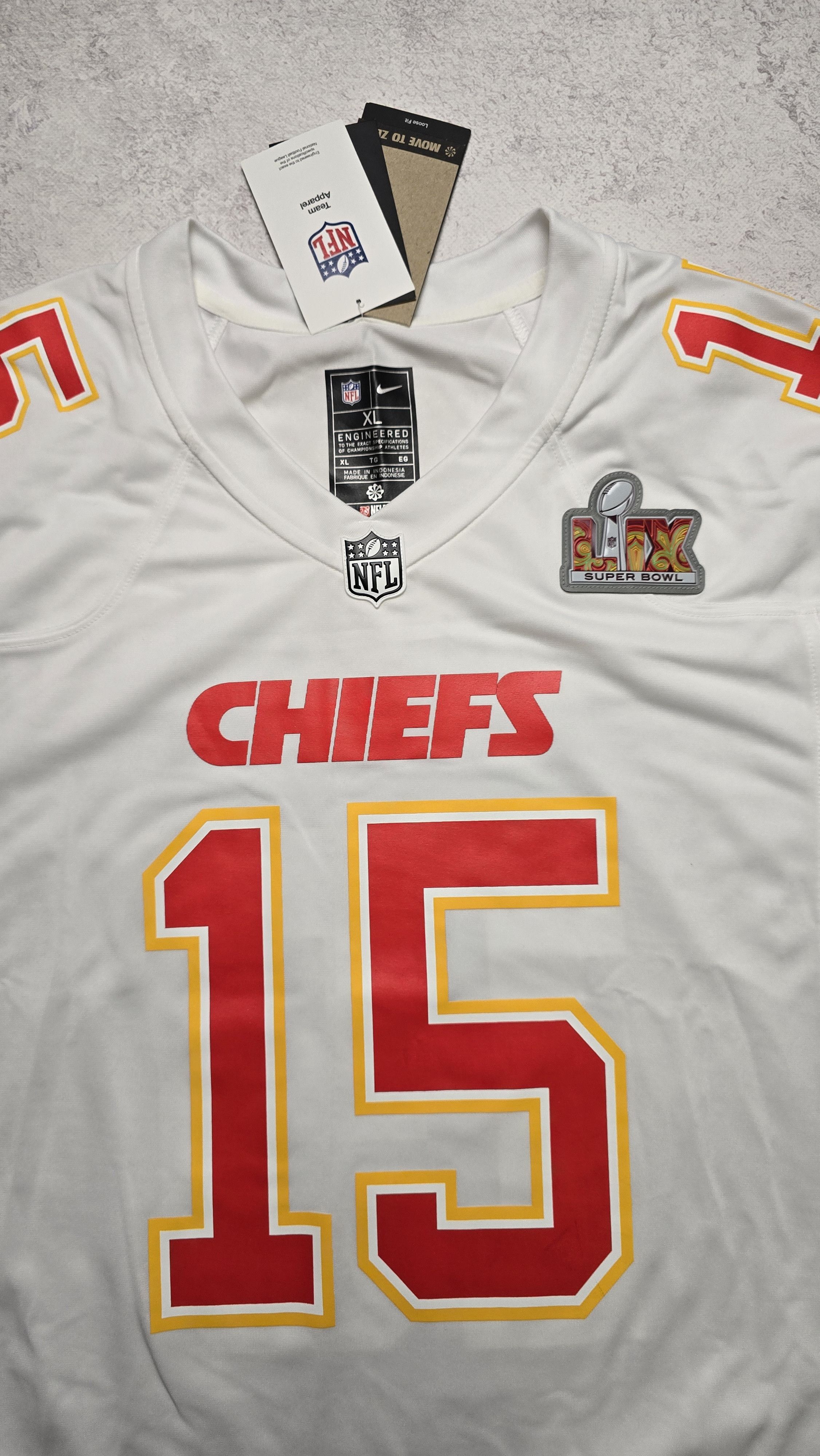 Nike Mahomes #15 Chiefs Super Bowl LIX Tundra White Game Jersey Size US XL / EU 56 / 4 - 11 Thumbnail