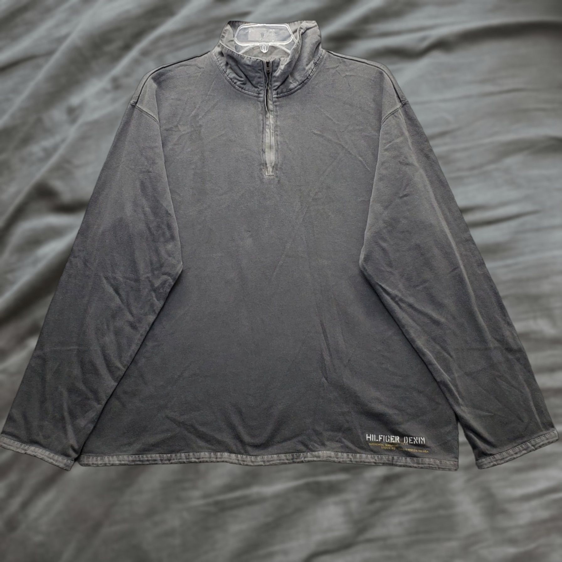 Tommy Hilfiger Tommy Hilfiger Mens XL Gray 1/4 Zip Pullover Shirt Long Sleeve Authentic Fit 100% Cotton Size US XL / EU 56 / 4 - 1 Thumbnail