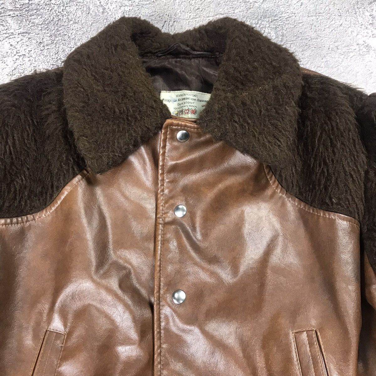 Vintage Vintage 90s Y2K Leather Jacket Two Tone Streetwear Baggy M Size US M / EU 48-50 / 2 - 2 Thumbnail