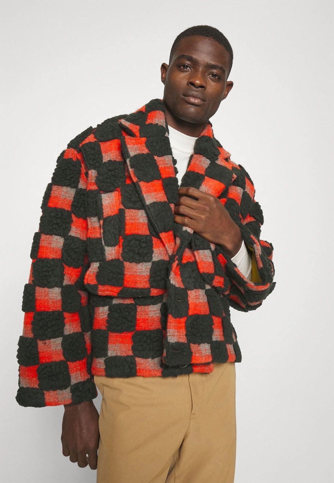 Henrik Vibskov !DS! AW23 Henrik Vibskov Big Bag Teddy Checks Jacket Size US L / EU 52-54 / 3 - 9 Thumbnail