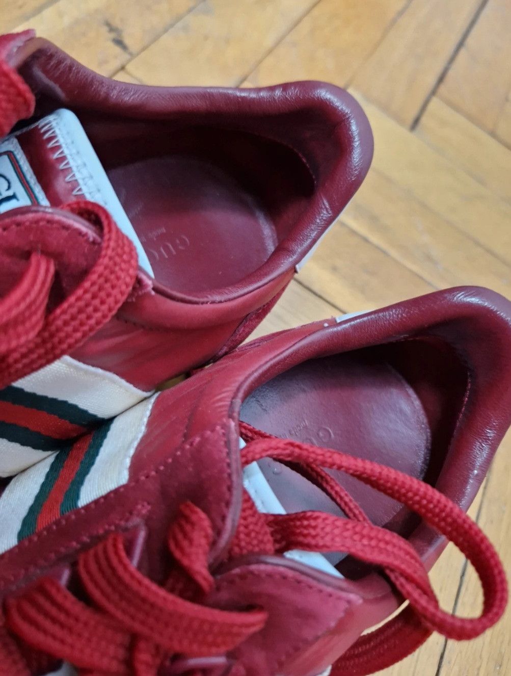 Gucci Gucci burgundy leather sneakers Size US 7.5 / IT 37.5 - 7 Thumbnail