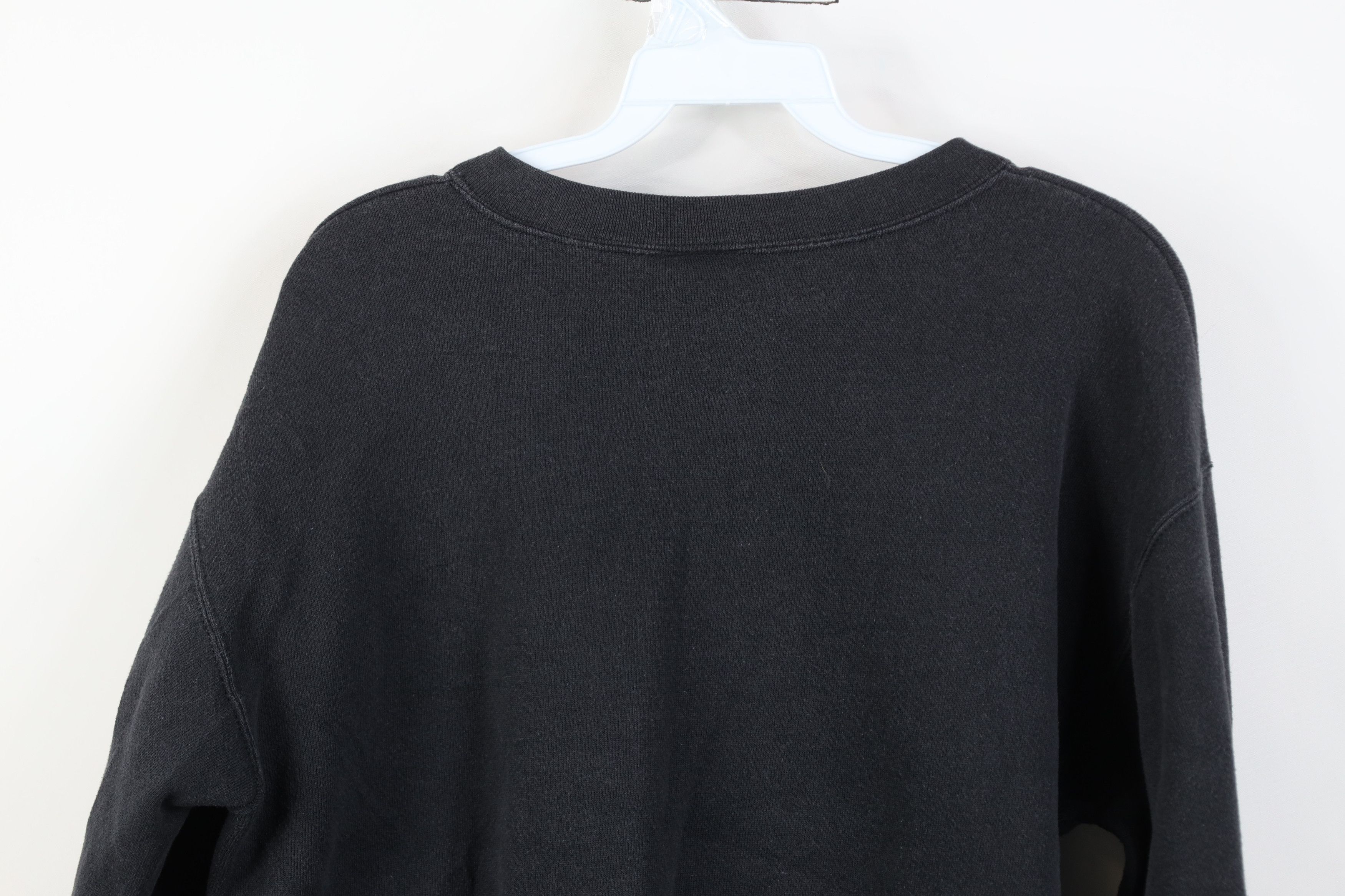 Vintage Vintage 90s Streetwear Blank Crewneck Sweatshirt Black Size L / US 10 / IT 46 - 12 Thumbnail