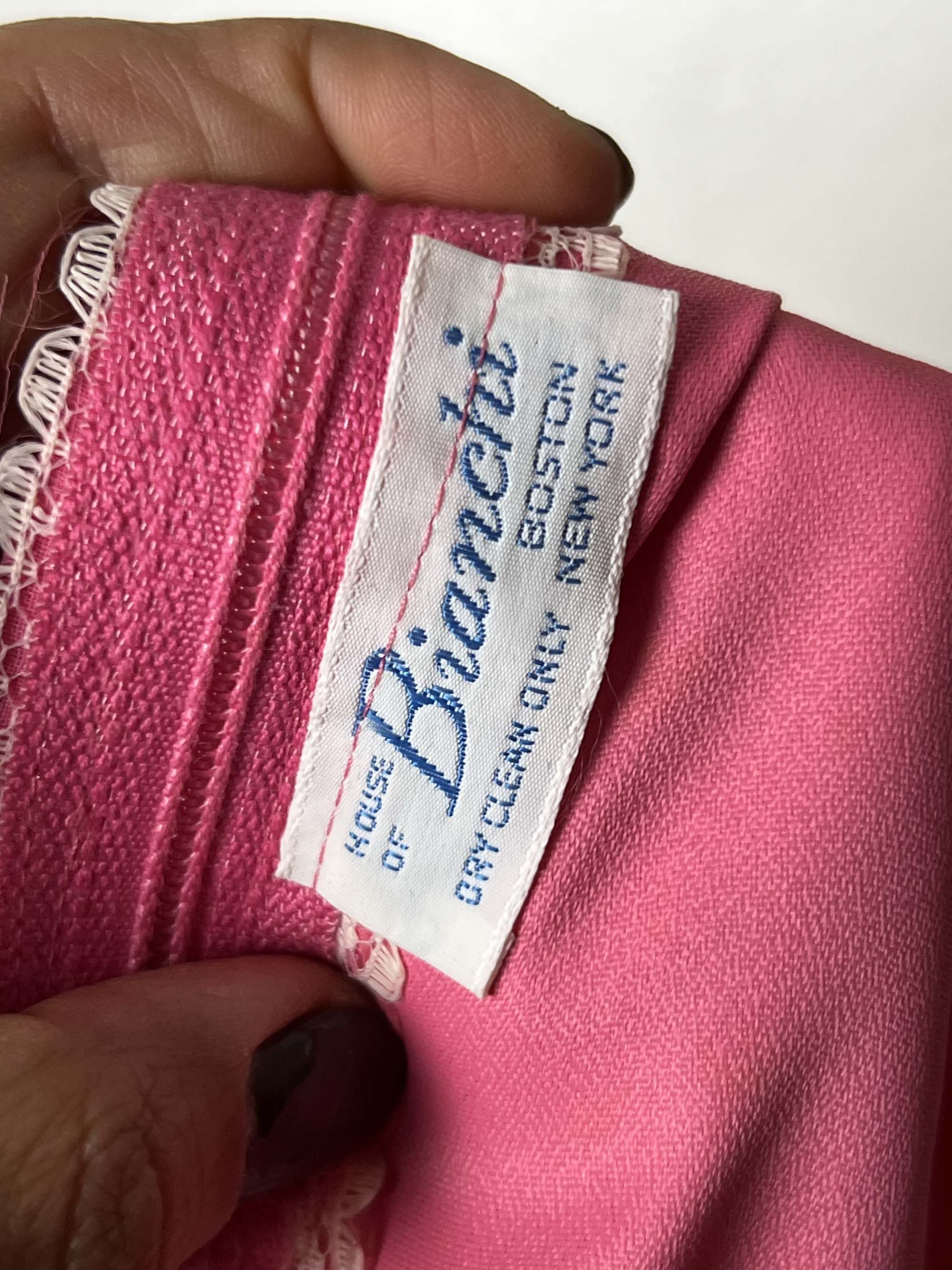 Vintage NEW with Tags Vintage 1960's Pink House of Bianchi Gown Size M / US 6-8 / IT 42-44 - 13 Thumbnail