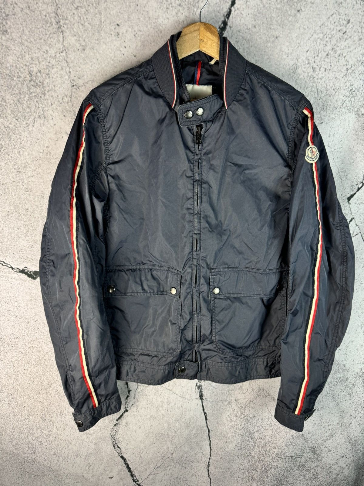 Moncler × Vintage Light Jacket Moncler Blue Nylon Mate Zipper 