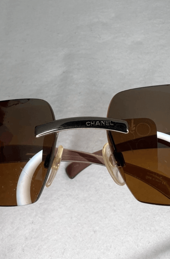 Chanel Chanel Sunglasses 4048 Rhinestone CC 4017 Rimless Vintage Size ONE SIZE - 5 Thumbnail