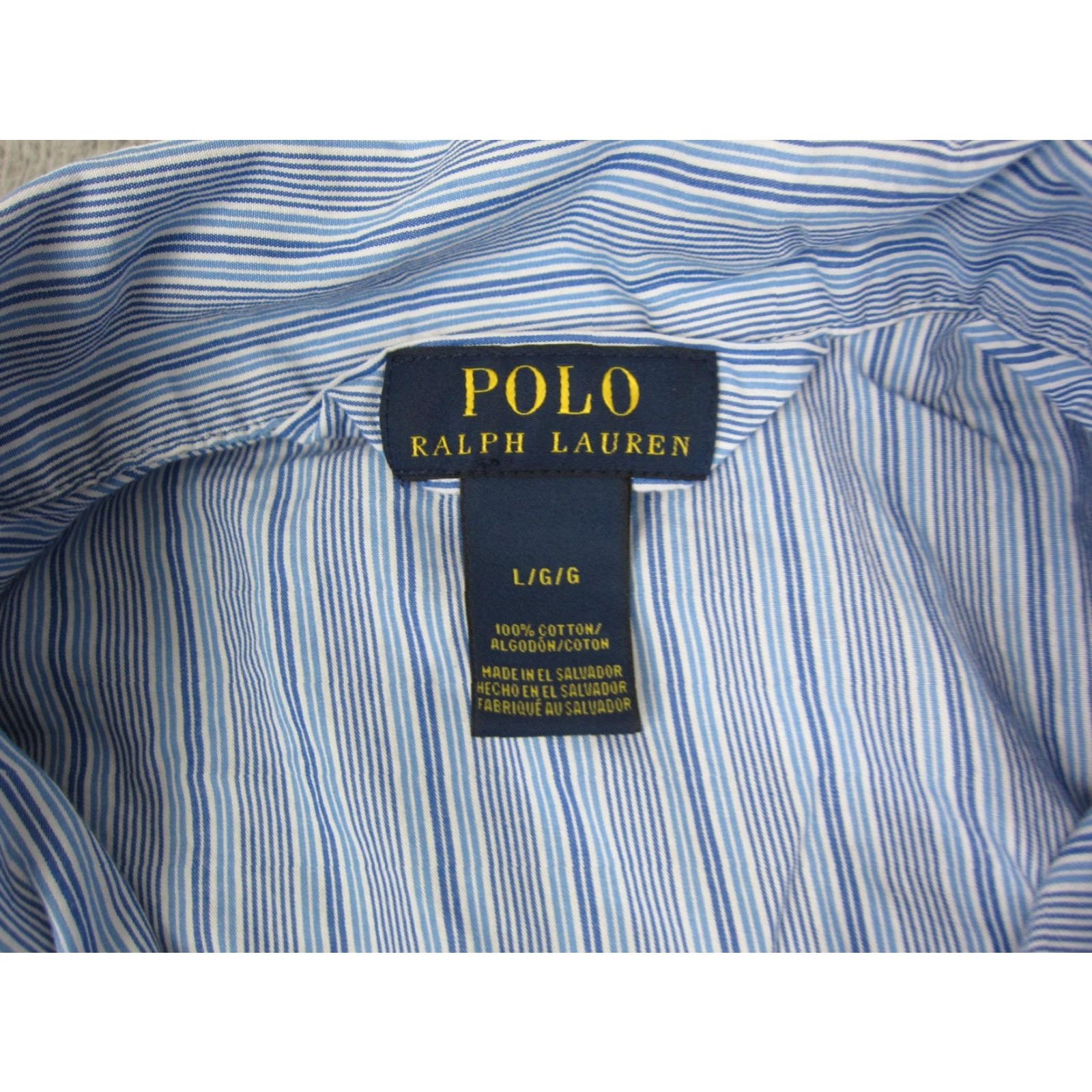 Polo Ralph Lauren Polo Ralph Lauren Shirt Adult L Blue Striped Mens Button-Up Casual 90s Classic Sportswear Size US L / EU 52-54 / 3 - 5 Thumbnail