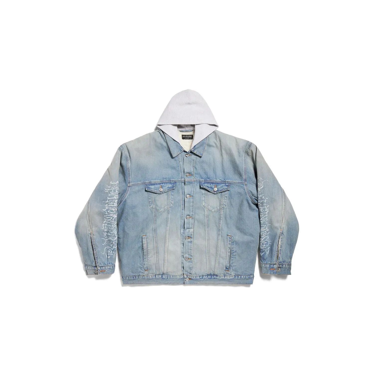 Balenciaga o1w1db11225 DIY Metal Outline Hooded Jacket in Blue Size US XXL / EU 58 / 5 - 1 Thumbnail