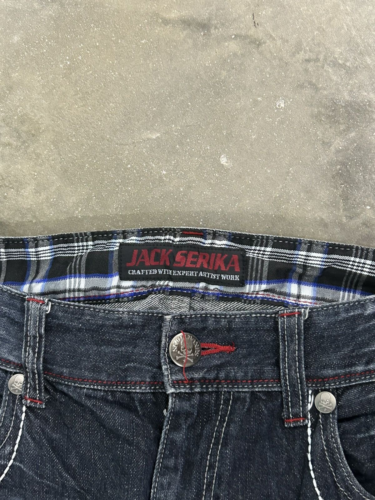 Japanese Brand Jack Serika Japanese Grunge Cracked Washed Crazy Streak Fade Size US 34 / EU 50 - 12 Thumbnail