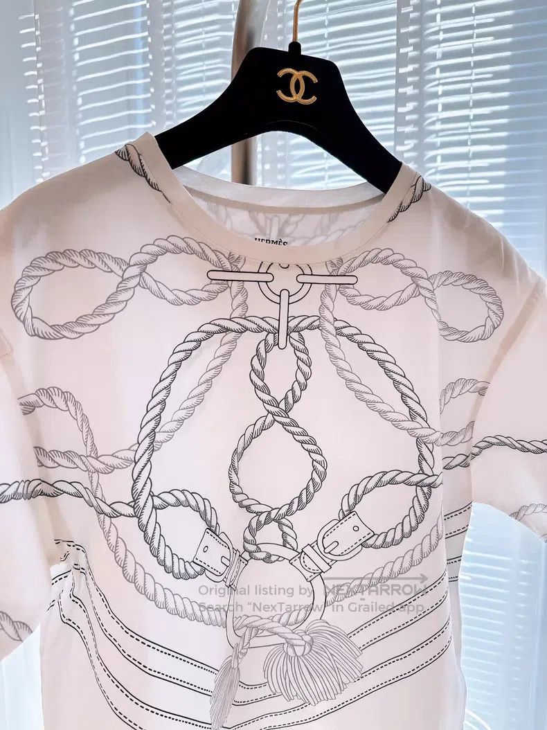 Hermes Hermes Rope pattern printed T-shirt Size XS / US 0-2 / IT 36-38 - 2 Thumbnail