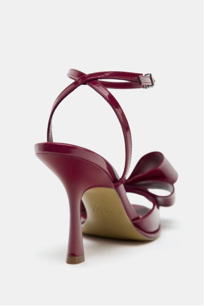 Zara Zara Patent Effect Bow Sandals Size 39 Size US 8 / IT 38 - 5 Thumbnail