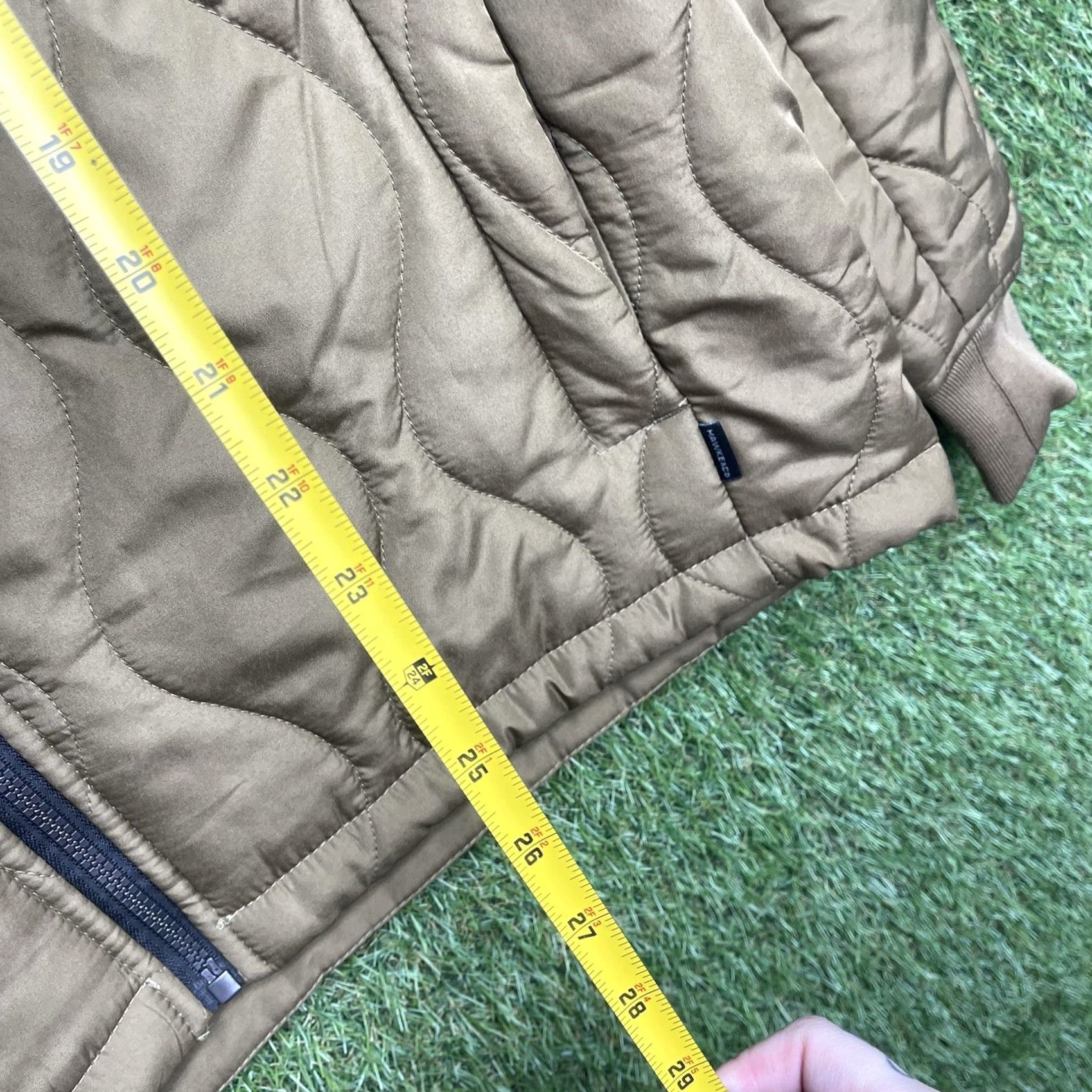 Vintage Hawke & Co Jacket Mens L Brown Quilted Zip Stand-Up Pocket Wind-Resistant Outdoor Hiking Mid-Length NWT Size US L / EU 52-54 / 3 - 7 Thumbnail