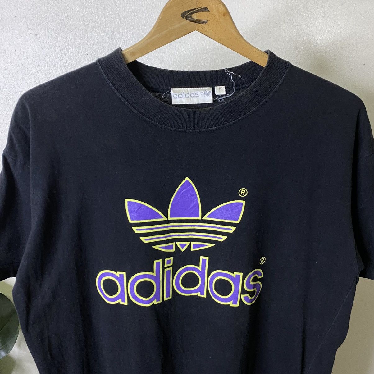 Adidas Vintage 1980s Adidas Big Logo T Shirt Size US M / EU 48-50 / 2 - 2 Thumbnail