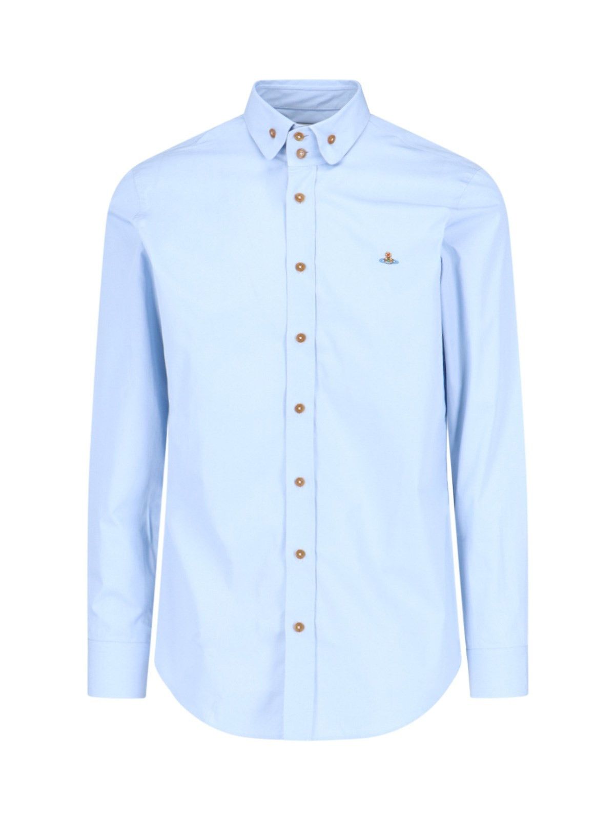 Vivienne Westwood o1y0525 Logo Solid Color Shirt in Blue Size US S / EU 44-46 / 1 - 1 Thumbnail