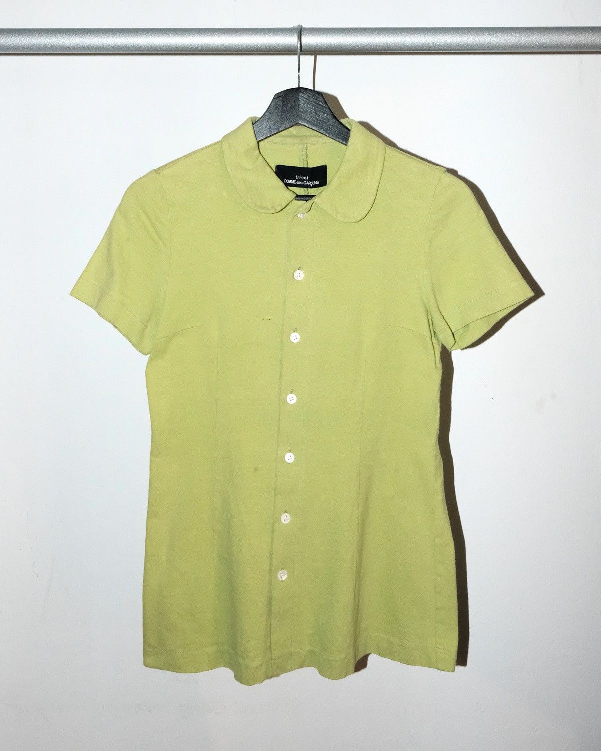 Tricot Comme des Garcons COMME des GARCONS tricot LIME ROUND COLLAR COTTON CARDIGAN Size S / US 4 / IT 40 - 1 Thumbnail