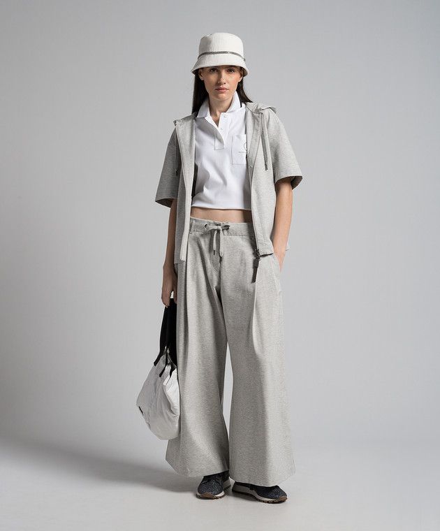 Brunello Cucinelli o1y0825 Hooded Sweatshirt in Light Gray Size L / US 10 / IT 46 - 5 Thumbnail