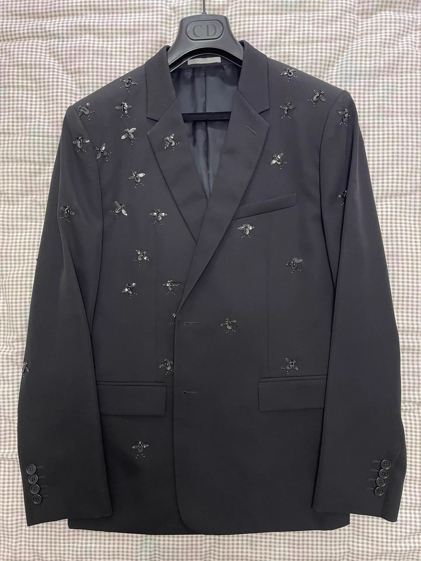 Dior Dior Homme Slim Fit Wool Suit (Bees) Black 54 Size 54R - 1 Thumbnail