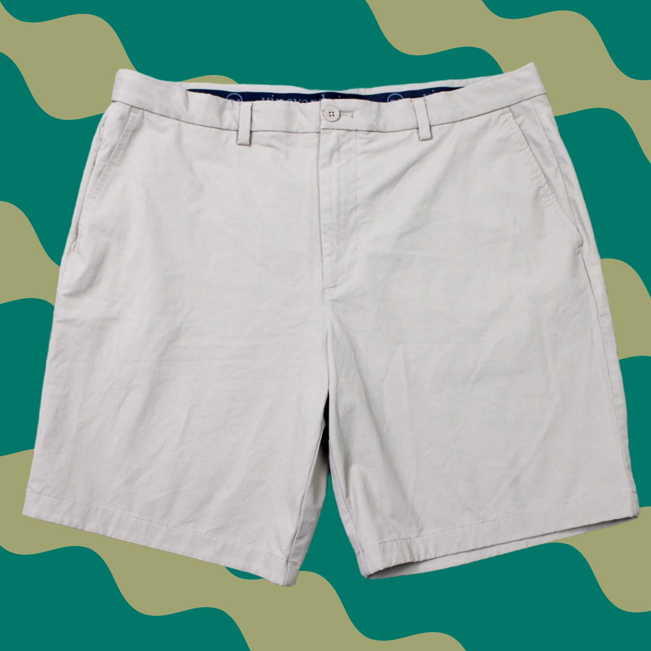 Vineyard Vines Vineyard Vines OTG Shorts Mens 38 Beige 9" On the Go Performance Stretch Chino Pockets Slim Size US 38 / EU 54 - 1 Thumbnail