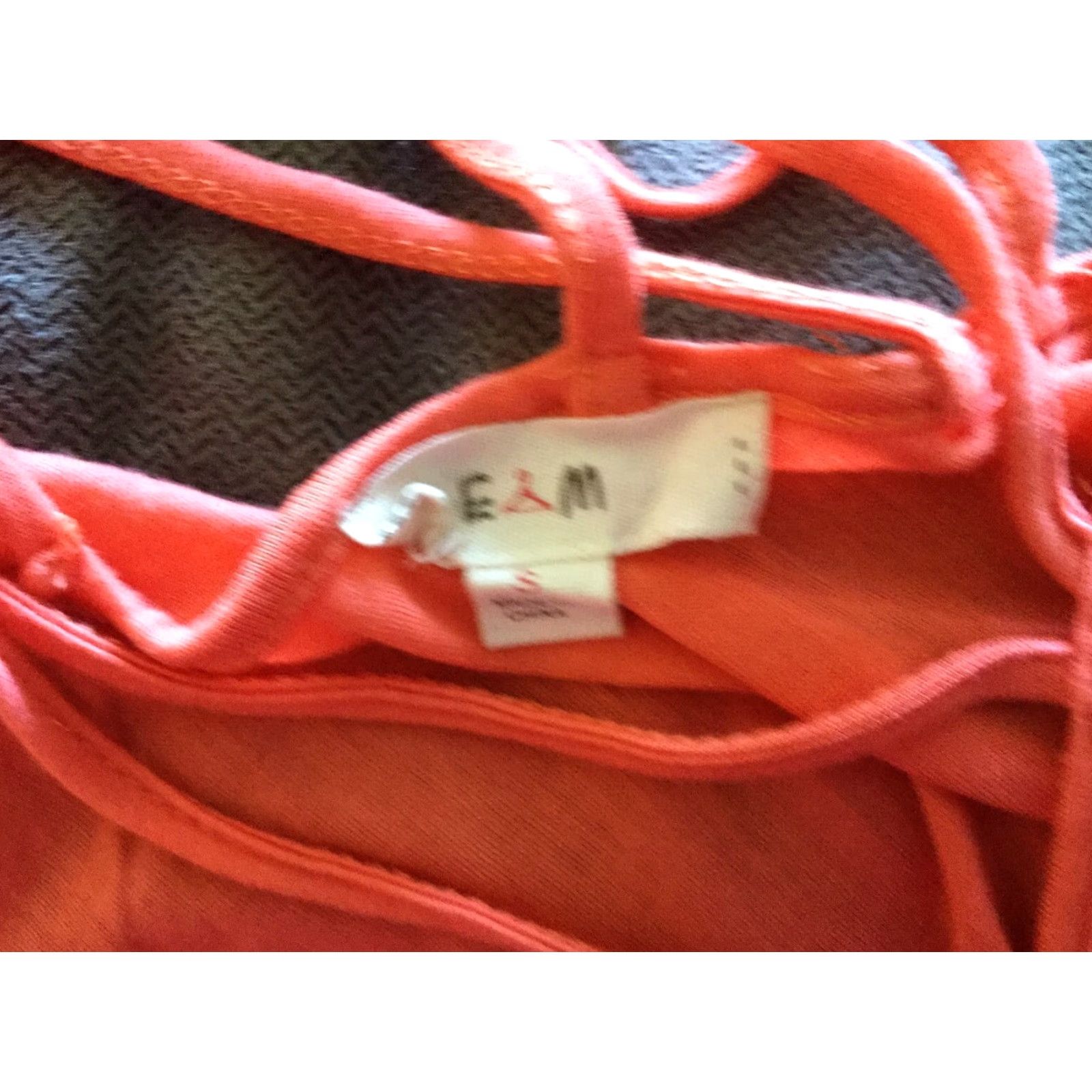 Vintage E M Blouse Women Small Orange Sleeveless Knit Top Sexy Womens Size XS / US 0-2 / IT 36-38 - 4 Thumbnail