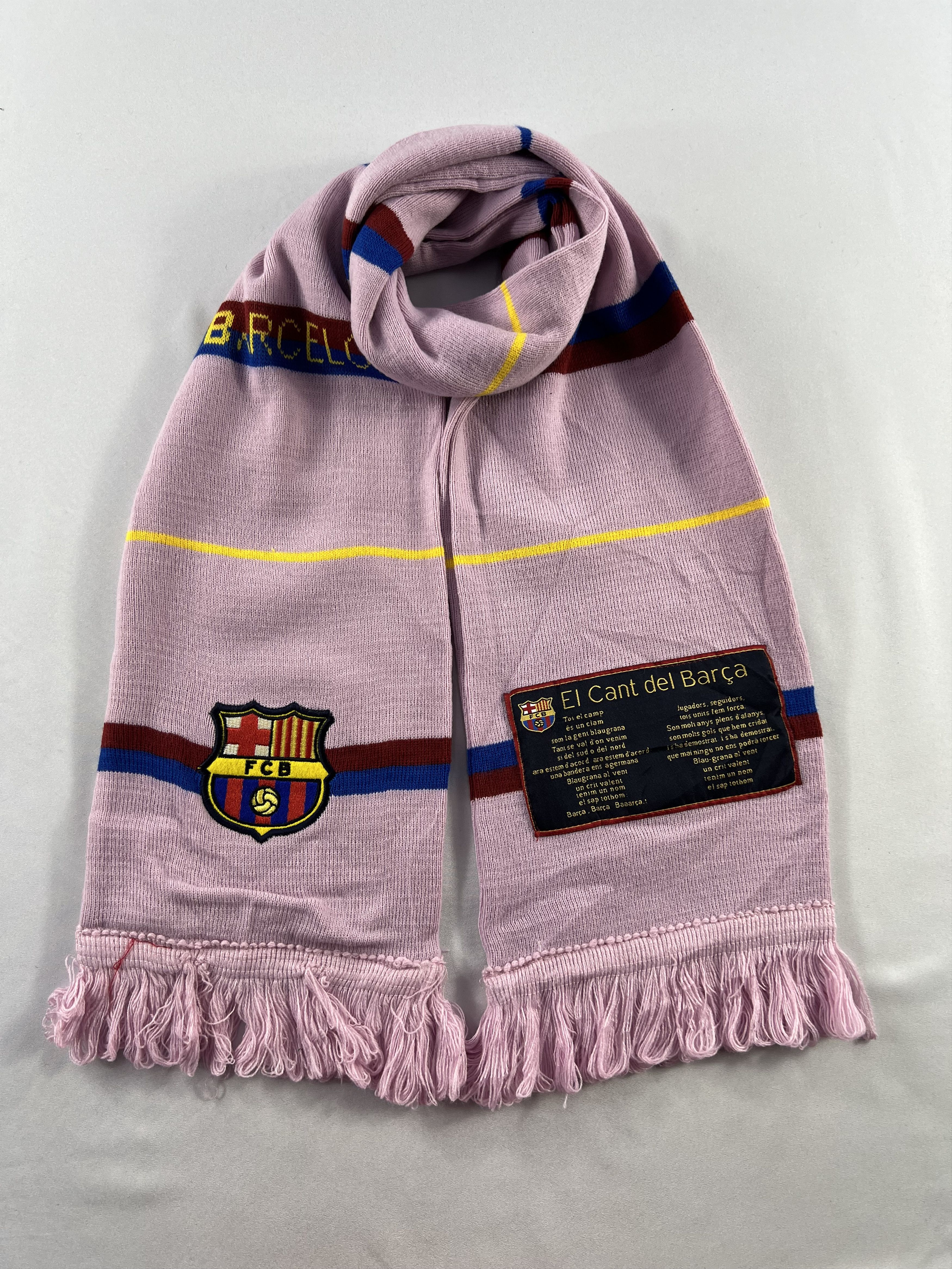 Vintage Barcelona F.C Scarf / Muffler / Neckwear P957 Size ONE SIZE - 1 Thumbnail
