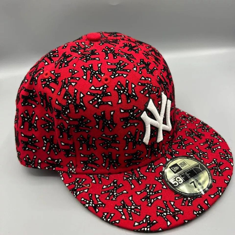 New Era New York Yankees Hat Men 7 1/2 59Fifty New Era MLB Fitted Size ONE SIZE - 3 Thumbnail