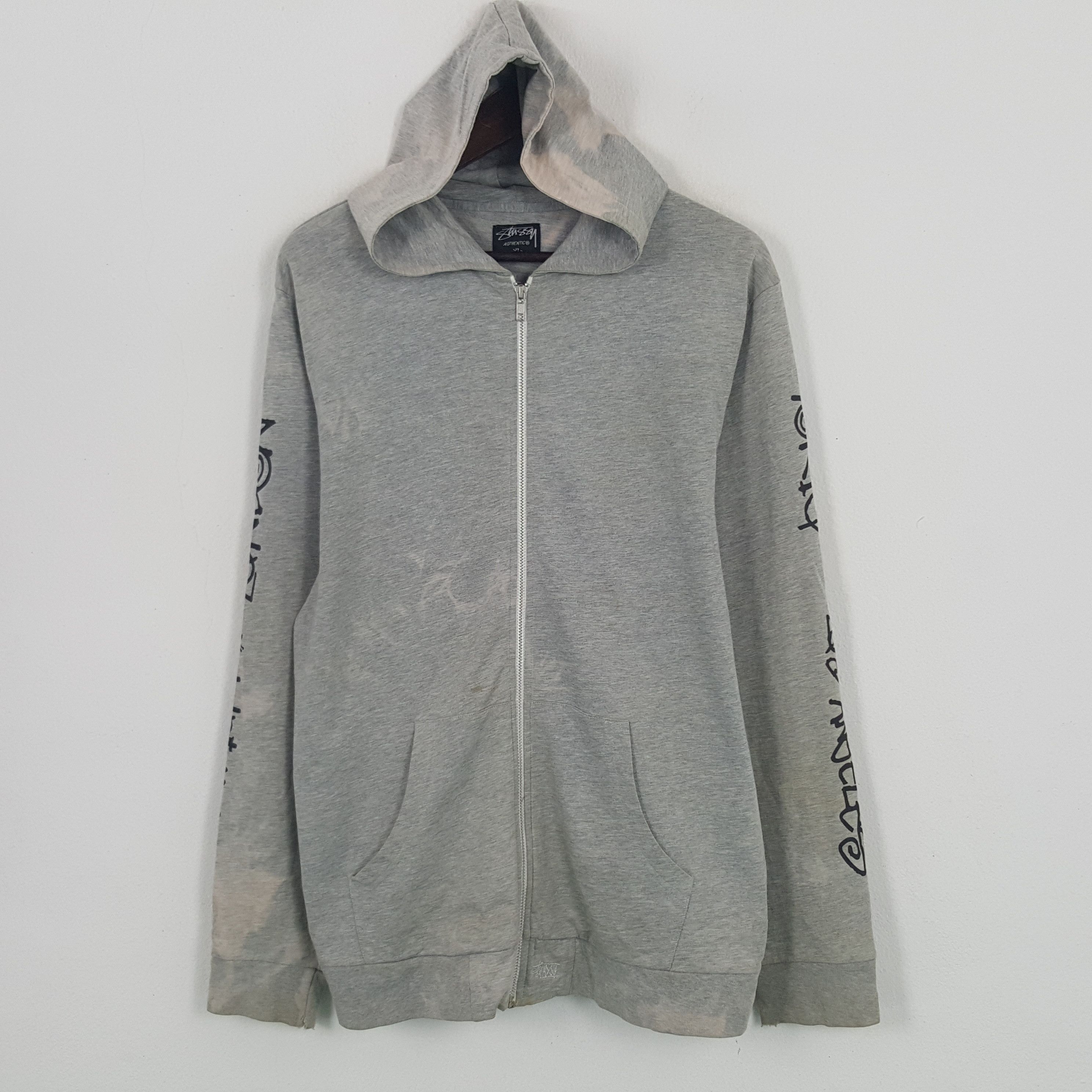 Stussy × Vintage Vintage Stussy USA Acid Wash Zipper Jacket With Hoodies Size US L / EU 52-54 / 3 - 3 Thumbnail
