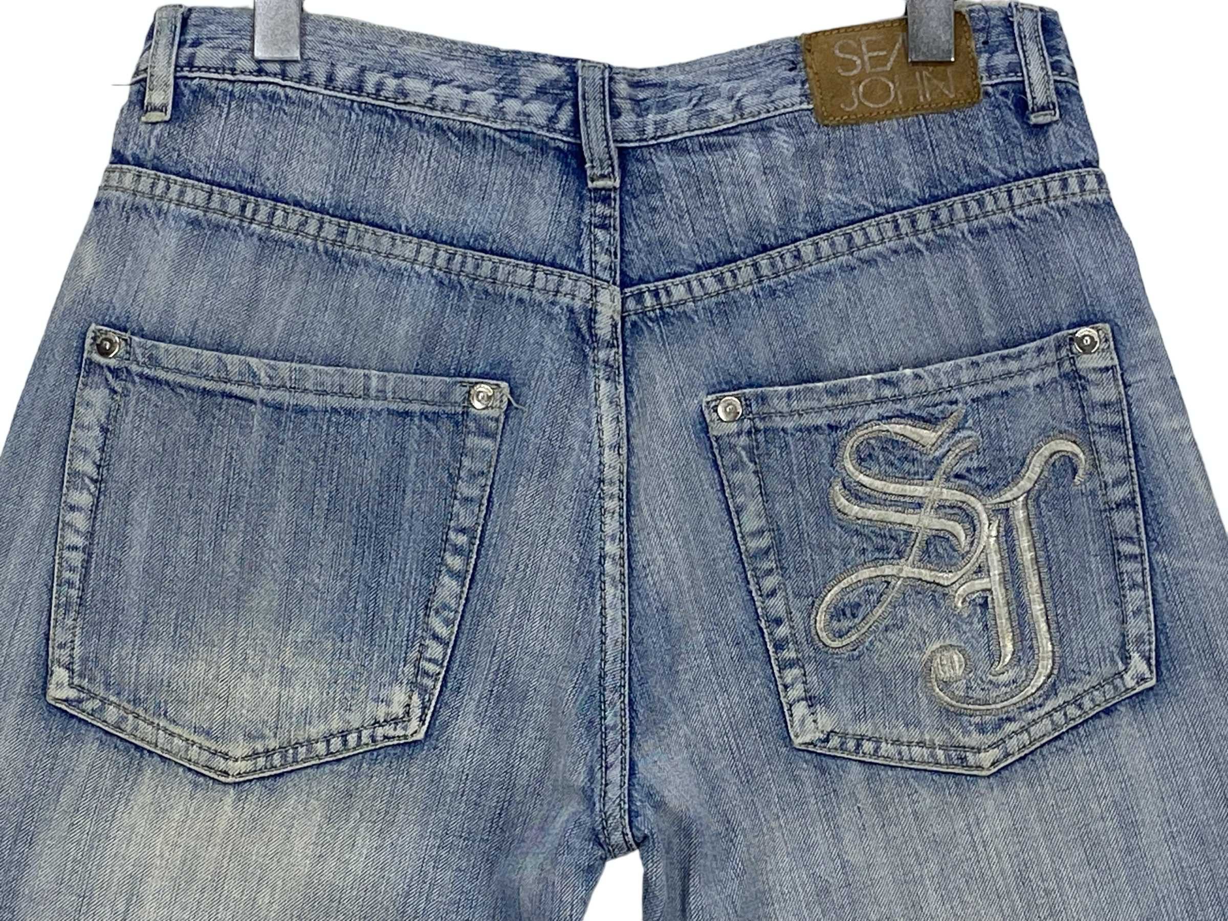 Sean John Sean John Baggy Denim Jeans Embroided Logo Jeans Hip Hop Size US 32 / EU 48 - 6 Thumbnail