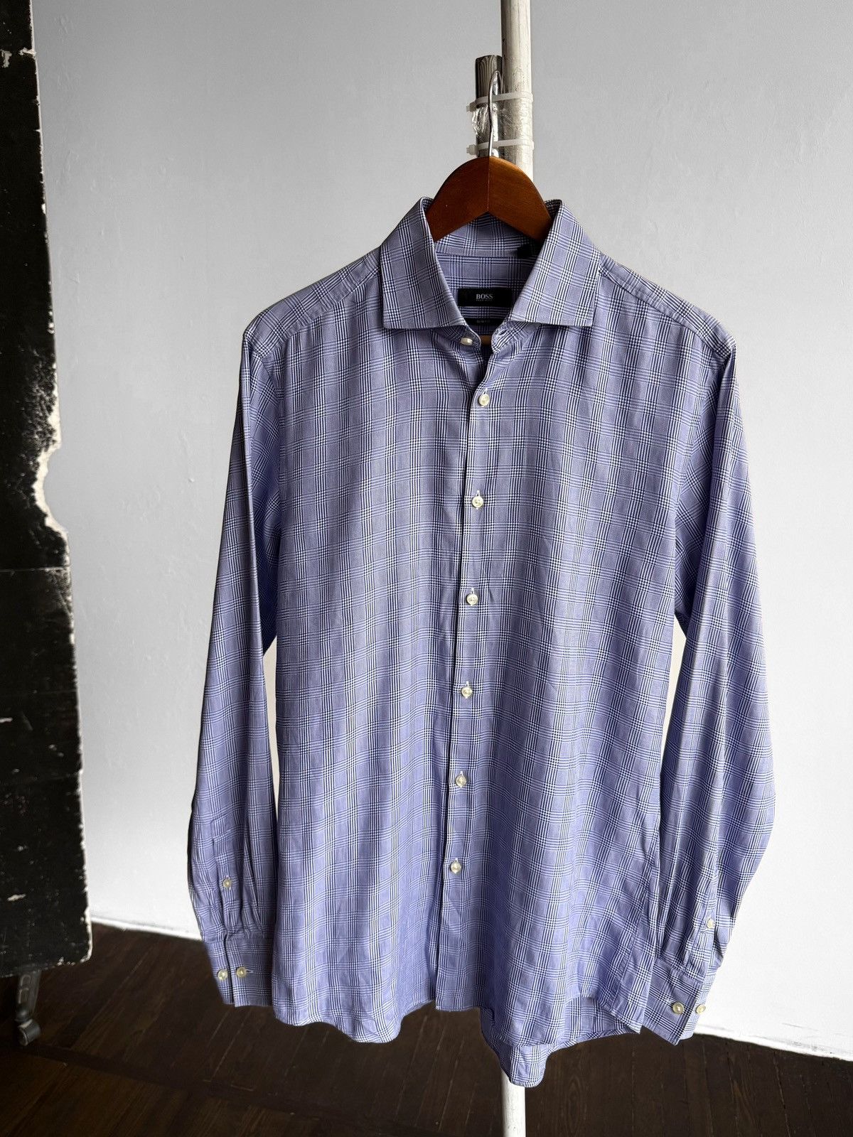 Hugo Boss Boss Hugo Boss Mens Blue Slim Fit Long Sleeve Dress Shirt Size US M / EU 48-50 / 2 - 1 Thumbnail