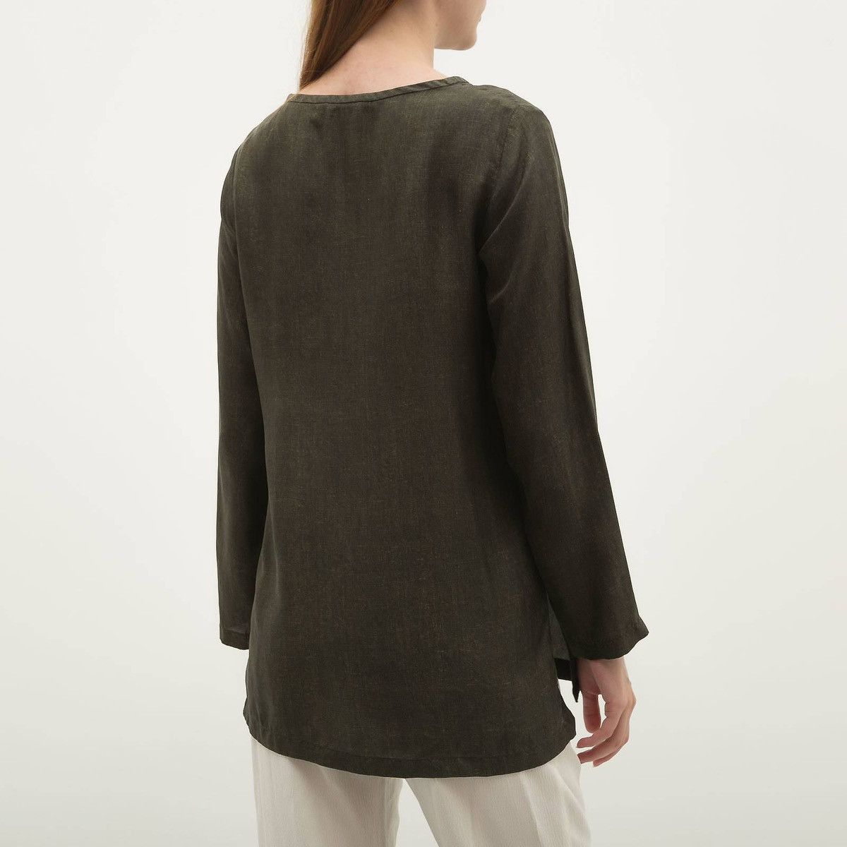 Max Mara Max Mara 100% Silk Blouse Dark Olive IT 46 Italy Elegant Top Size L / US 10 / IT 46 - 2 Thumbnail