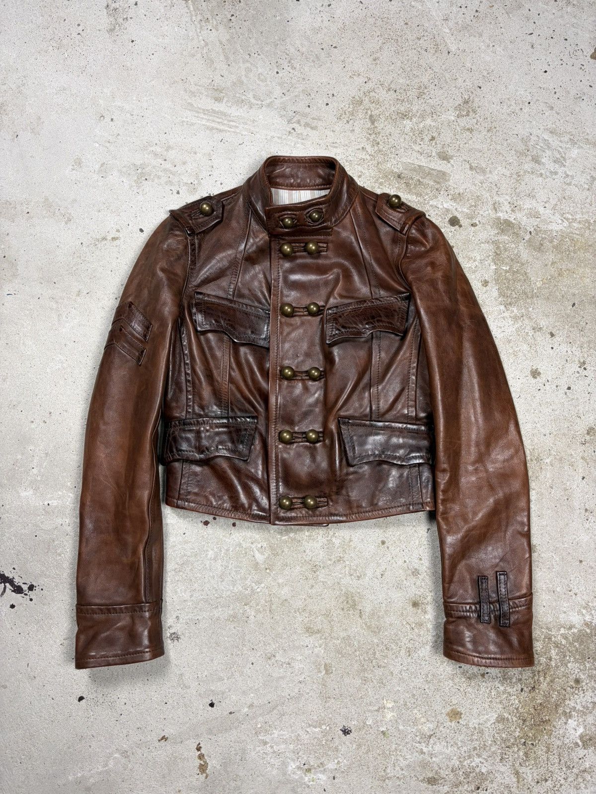 Dsquared2 DSquared2 Sienna Leather Military Jacket Civil Rare Size S / US 4 / IT 40 - 1 Thumbnail