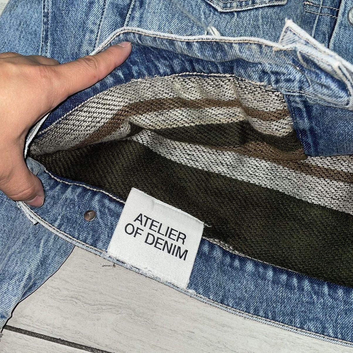 Frame Frame Type 2 Distressed Denim Jacket Blanket Lined Size US S / EU 44-46 / 1 - 5 Thumbnail
