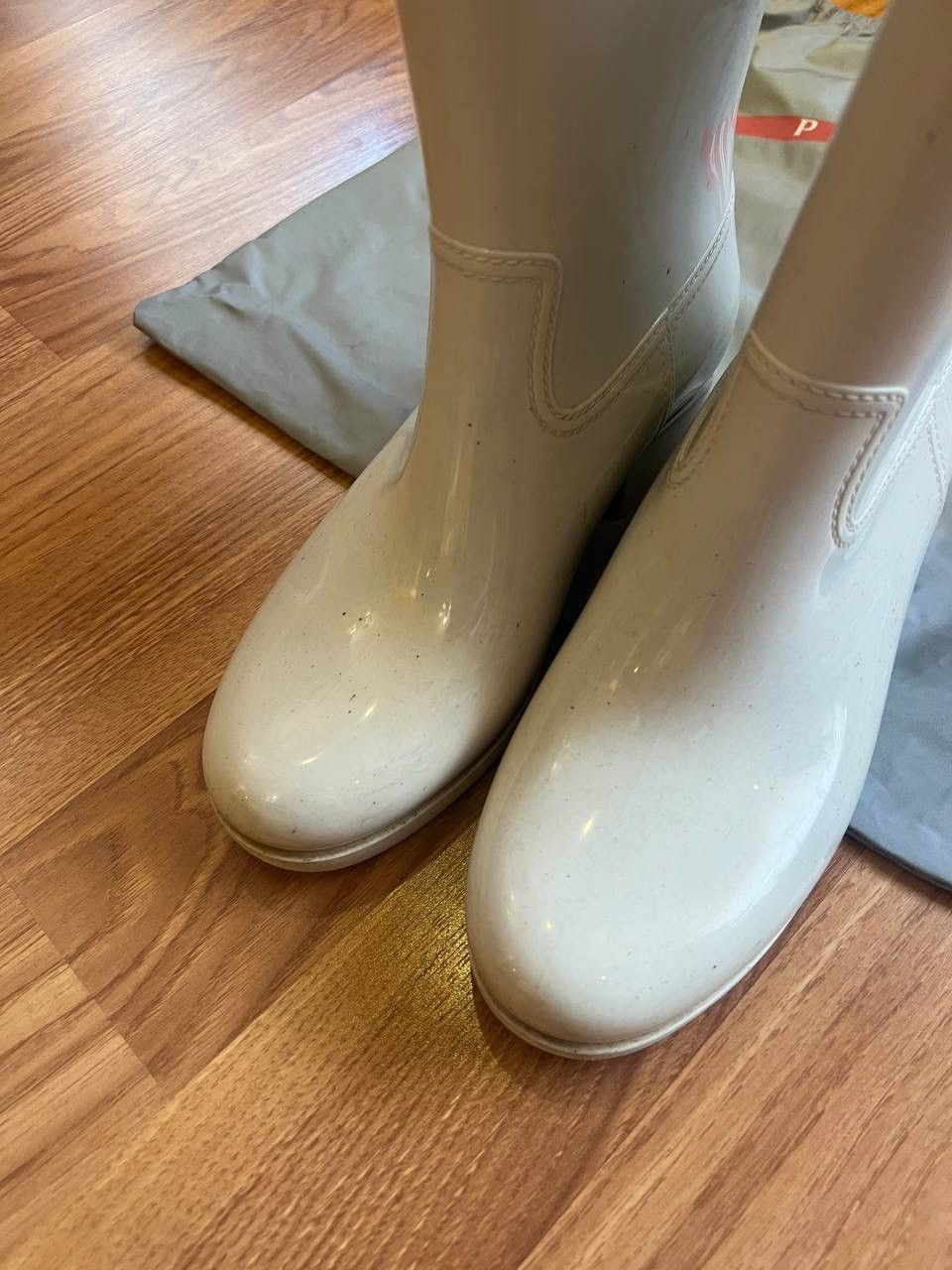 Prada Prada Logo Rubber Rain Boots Size US 8 / IT 38 - 7 Thumbnail
