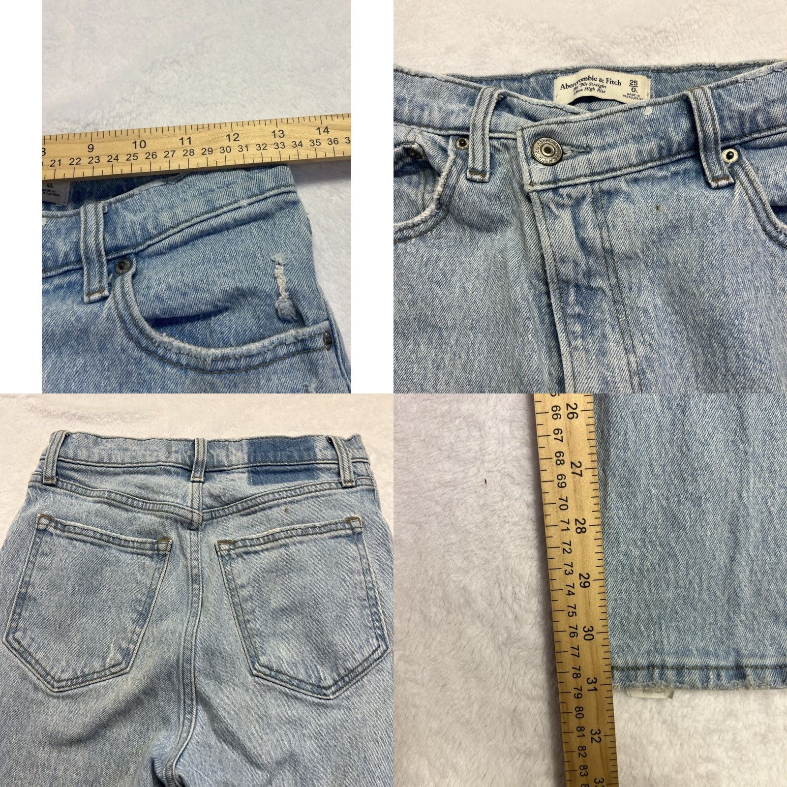 Abercrombie & Fitch Abercrombie & Fitch The 90s Straight Ultra High Rise Mom Jeans Denim 25/0s Jeans Blue 5-Pocket 90s Womens Size 42" / US 20 - 8 Thumbnail