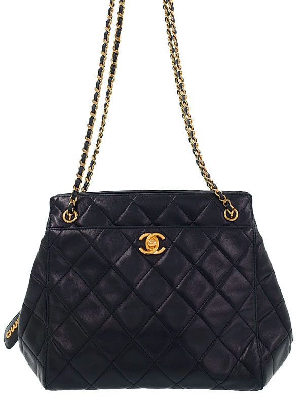 image of Chanel Matelasse Chain Shoulder Bag Black, Women's
