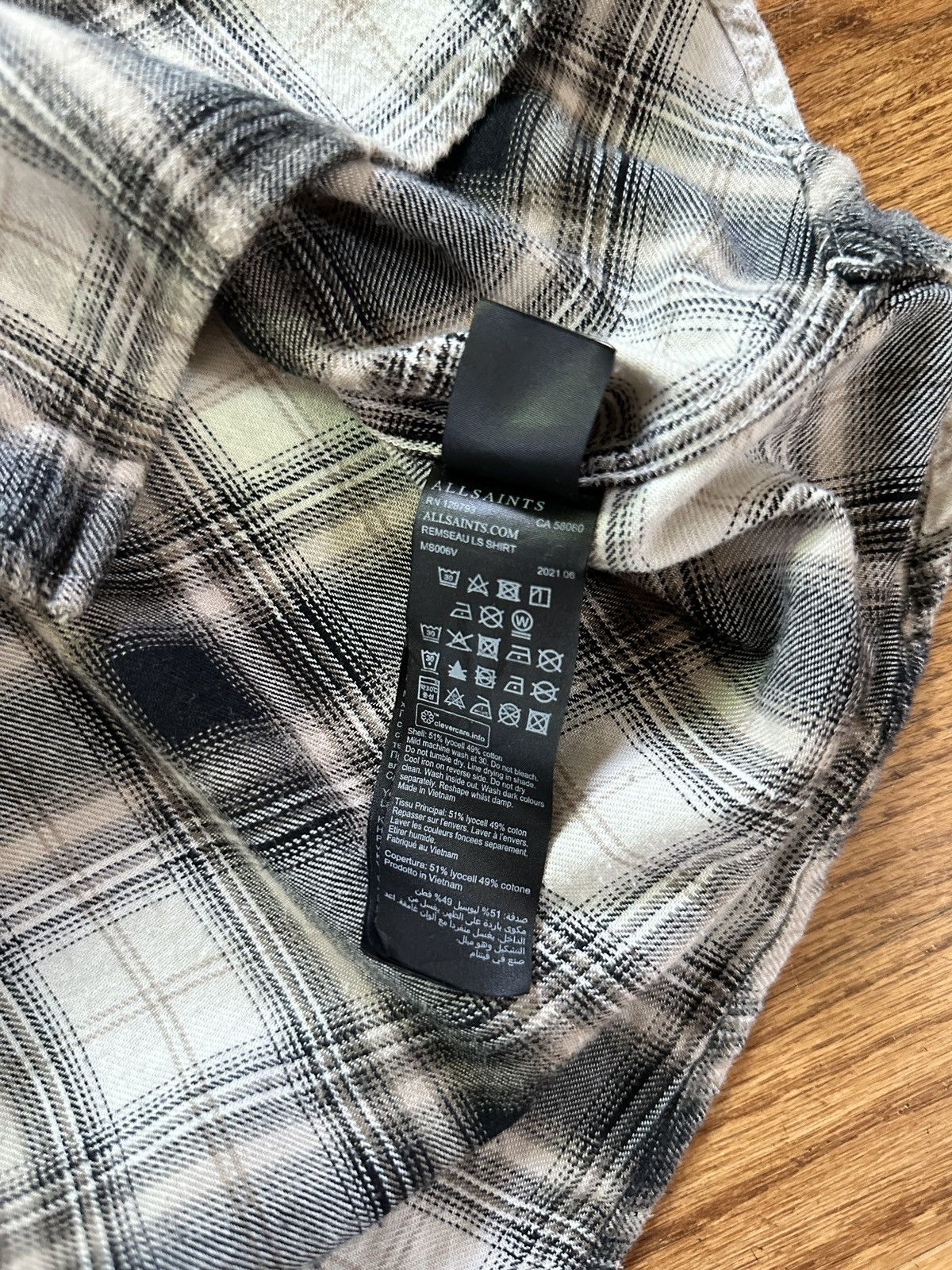 Allsaints All Saints Black / White Flannel Shirt Size US M / EU 48-50 / 2 - 6 Thumbnail