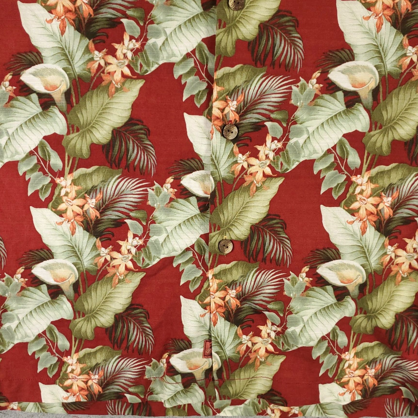 Tommy Bahama Tommy Bahama Shirt Mens Large Red Floral Hawaiian Button-Up Short Sleeve Silk Cotton Casual Elegant Modern Mens L Red Floral Hawaiian Button-Up Size US L / EU 52-54 / 3 - 3 Thumbnail