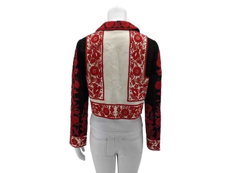 Valentino Valentino Red embroidered short coat Size S / US 4 / IT 40 - 2 Thumbnail