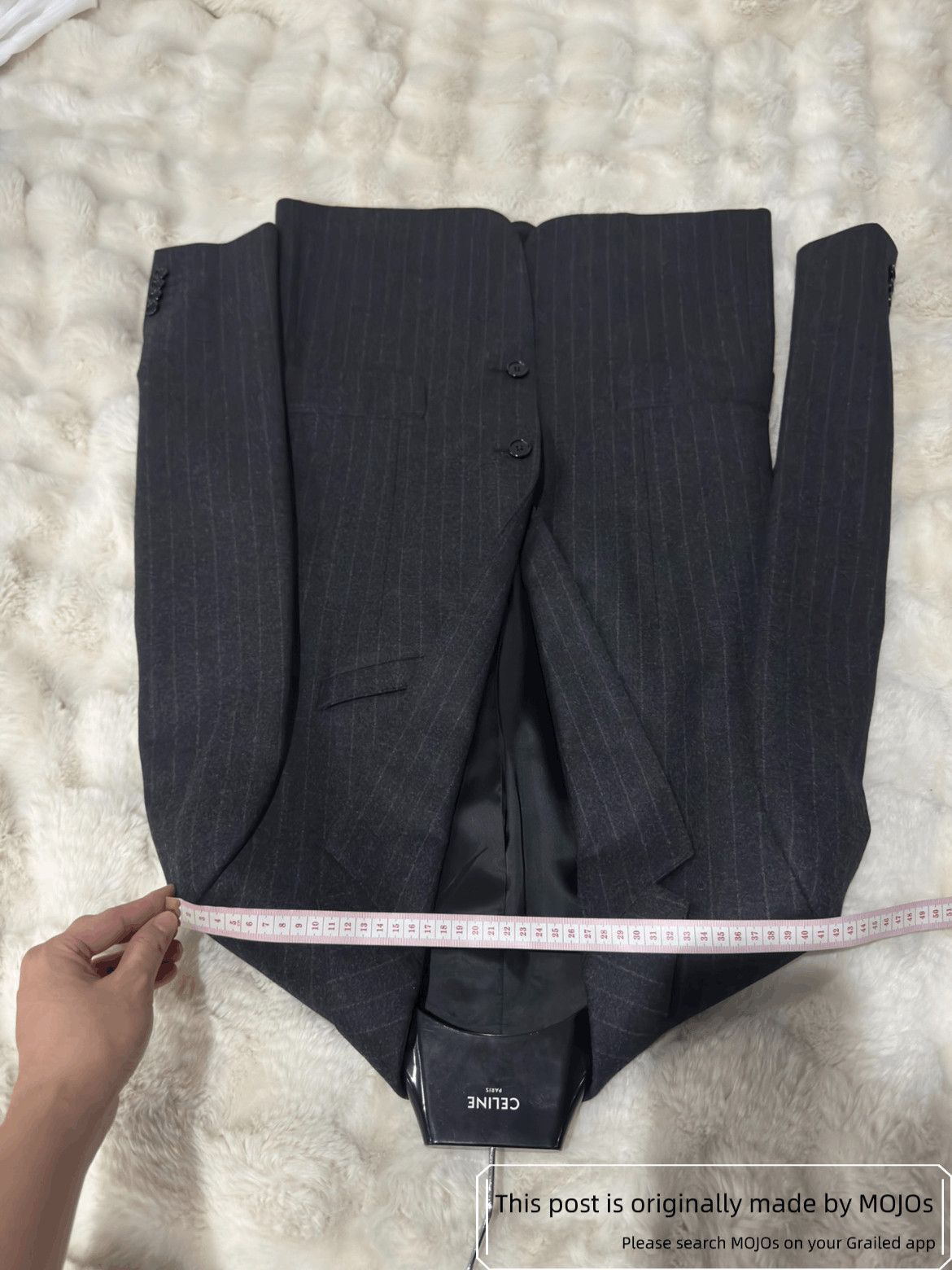 Celine Sz 46 Celine 23AW Runway Stripe Pattern Fannel Jacket Size US S / EU 44-46 / 1 - 7 Thumbnail