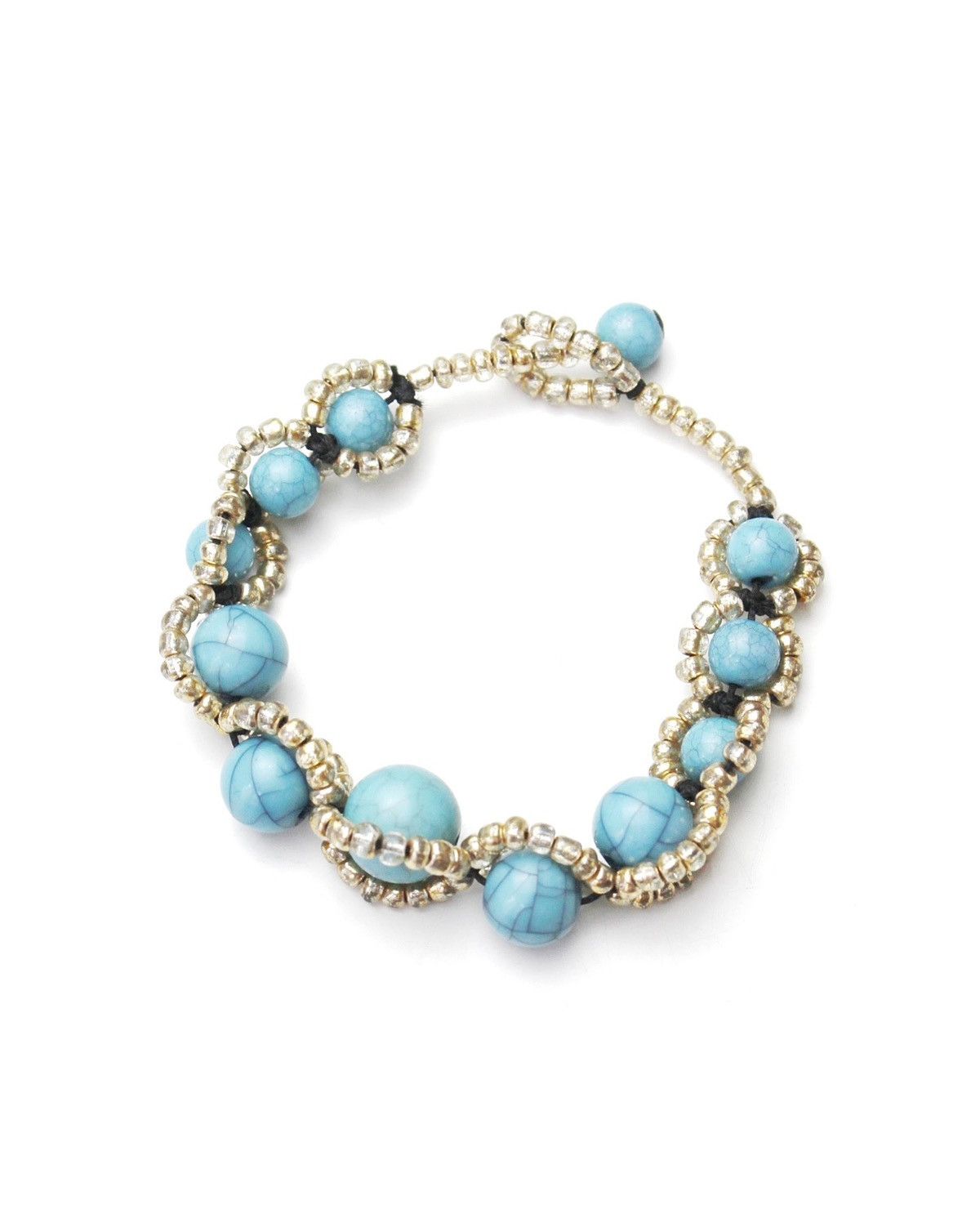 Vintage 2000S JAPANESE MADE SPIRAL TO THE SEA TURQUOISE BRACELET Size ONE SIZE - 2 Thumbnail
