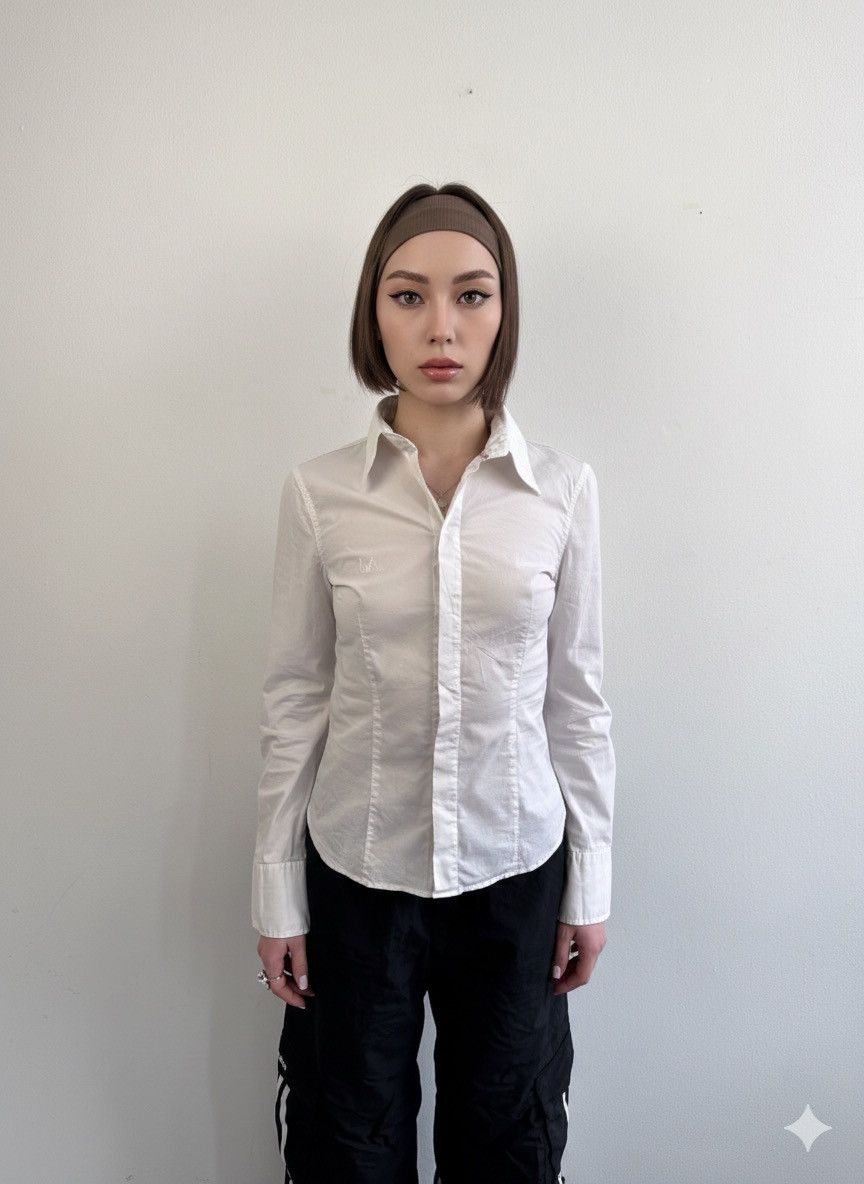Armani Armani Jeans Cotton Stretch Shirt Blouse Logo Size US 6 Size M / US 6-8 / IT 42-44 - 2 Thumbnail