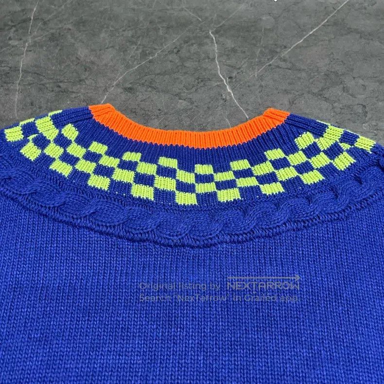 Louis Vuitton Louis Vuitton Damier plaid jacquard V-neck knit sweater Size US M / EU 48-50 / 2 - 5 Thumbnail